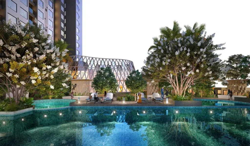 Resort-style swimming pool at DLF Arbour Senior Living